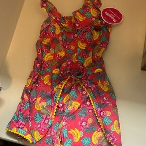 Multicolored adorable size 5 romper for a little girl